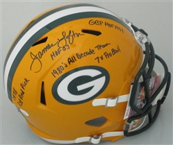 JAMES LOFTON SIGNED FULL SIZE PACKERS REPLICA SPEED HELMET W/ STATS - JSA