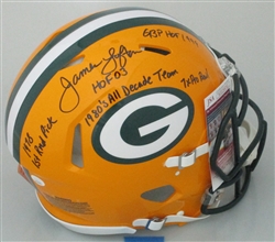 JAMES LOFTON SIGNED FULL SIZE PACKERS AUTHENTIC SPEED HELMET W/ STATS - JSA