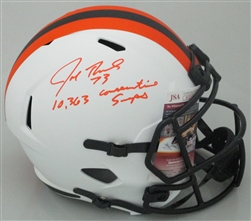 JOE THOMAS SIGNED FULL SIZE BROWNS REPLICA LUNAR SPEED HELMET W/ SCRIPT - JSA