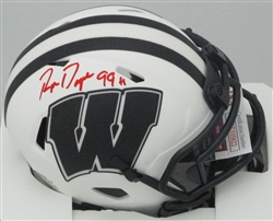 RON DAYNE SIGNED RIDDELL WI BADGERS LUNAR SPEED MINI HELMET W/ 99H - JSA