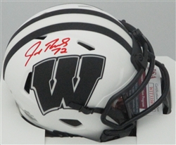 JOE THOMAS SIGNED RIDDELL WI BADGERS LUNAR SPEED MINI HELMET - JSA