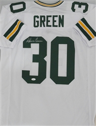 AHMAN GREEN SIGNED CUSTOM REPLICA PACKERS WHITE JERSEY - JSA