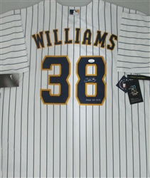 DEVIN WILLIAMS SIGNED OFFICIAL NIKE PINSTRIPE BREWERS JERSEY W/ ROY - JSA
