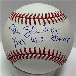 JOHN SCHUERHOLZ SIGNED OFFICIAL MLB BASEBALL W/ 1985 WS CHAMPS - BRAVES - JSA