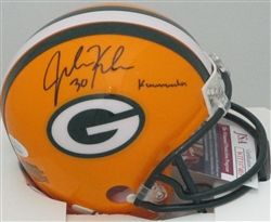 JOHN KUHN SIGNED PACKERS MINI HELMET W/ KUUUHHN - JSA