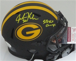 JOHN KUHN SIGNED PACKERS ECLIPSE SPEED MINI HELMET W/ SB CHAMPS - JSA