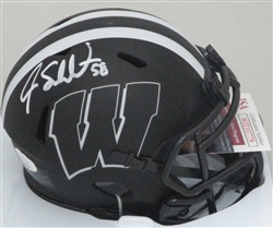 JOE SCHOBERT SIGNED WI BADGERS ECLIPSE SPEED MINI HELMET - JSA