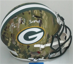 AARON RODGERS SIGNED FULL SIZE PACKERS AUTHENTIC CAMO SPEED HELMET W/MVP - FAN