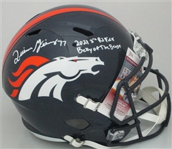 QUINN MEINERZ SIGNED FULL SIZE BRONCOS REPLICA SPEED HELMET W/ SCRIPTS - JSA