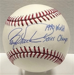 BARRY LARKIN SIGNED OFFICIAL MLB BASEBALL W/ '90 WSC - REDS - JSA