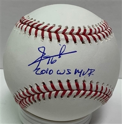 EDGAR RENTERIA SIGNED OFFICIAL MLB BASEBALL W/ 2010 WS MVP - GIANTS - JSA