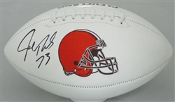 JOE THOMAS SIGNED WILSON CLEV BROWNS LOGO WHITE PANEL FOOTBALL - JSA