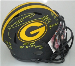 DONALD DRIVER SIGNED FULL SIZE PACKERS ECLIPSE SPEED REPLICA HELMET W/ CAREER SCRIPTS - JSA