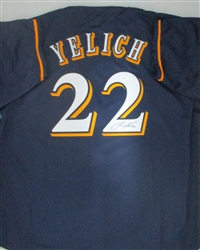 CHRISTIAN YELICH SIGNED CUSTOM REPLICA BREWERS NAVY JERSEY - JSA