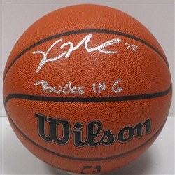 KHRIS MIDDLETON SIGNED FULL SIZE WILSON REPLICA BASKETBALL W/ BUCKS IN 6 - JSA