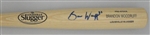 BRANDON WOODRUFF SIGNED LOUISVILLE SLUGGER NAME ENGRAVED BLONDE BAT - JSA