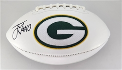 JORDAN LOVE SIGNED WILSON WHITE PANEL PACKERS LOGO FOOTBALL - JSA