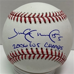 JIM EDMUNDS SIGNED OFFICIAL MLB BASEBALL W/ WS CHAMPS - CARDINALS - JSA