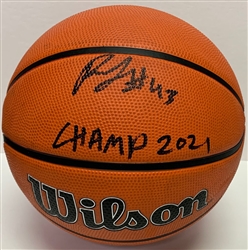 BUCKS THANASIS ANTETOKOUNMPO SIGNED FULL SIZE WILSON REPLICA BASKETBALL W/ CHAMPS 2021 - JSA