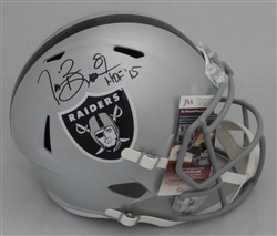 TIM BROWN SIGNED FULL SIZE REPLICA RAIDERS SPEED HELMET W/ HOF - JSA