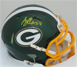 AJ DILLON SIGNED PACKERS FLASH MINI HELMET