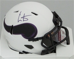 CRIS CARTER SIGNED VIKINGS LUNAR MINI HELMET - JSA