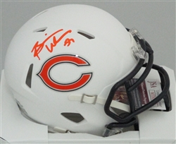 BRIAN URLACHER SIGNED BEARS FLAT WHITE MINI HELMET - JSA