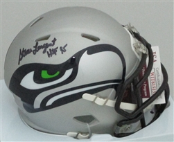 STEVE LARGENT SIGNED SEAHAWKS AMP MINI HELMET W/ HOF - JSA