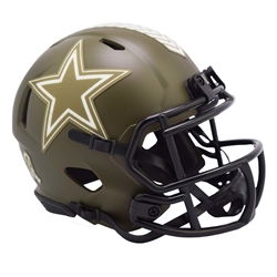 DALLAS COWBOYS UNSIGNED RIDDELL NFL SALUTE TO SERVICE SPEED MINI HELMET