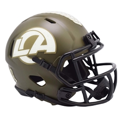 LOS ANGELES RAMS UNSIGNED RIDDELL NFL SALUTE TO SERVICE SPEED MINI HELMET