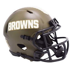 CLEVELAND BROWNS UNSIGNED RIDDELL NFL SALUTE TO SERVICE SPEED MINI HELMET