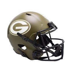 GREEN BAY PACKERS UNSIGNED RIDDELL FULL SIZE NFL SALUTE TO SERVICE REPLICA SPEED HELMET