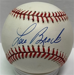 LOU BROCK (d) SIGNED OFFICIAL NL BASEBALL - CARDINALS - JSA