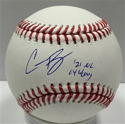 CORBIN BURNES SIGNED OFFICIAL MLB BASEBALL W/ CY YOUNG - JSA