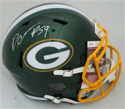 DEVONDRE CAMPBELL SIGNED FULL SIZE PACKERS FLASH REPLICA SPEED HELMET - JSA