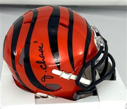 JA'MARR CHASE SIGNED BENGALS SPEED MINI HELMET - BAS