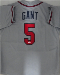 RON GANT SIGNED CUSTOM REPLICA BRAVES GREY JERSEY - JSA