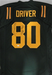 DONALD DRIVER SIGNED CUSTOM REPLICA PACKERS 1950'S THROWBACK JERSEY - JSA