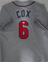 BOBBY COX SIGNED CUSTOM REPLICA BRAVES GREY JERSEY W/ HOF 14 - JSA