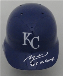 BEN ZOBRIST SIGNED FULL SIZE ROYALS RAWLINGS HELMET W/ WS CHAMPS - JSA