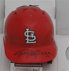 TONY LARUSSA SIGNED CARDINALS RAWLINGS MINI HELMET - JSA