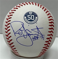 ROBIN YOUNT SIGNED OFFICIAL BREWERS 50th ANNIVERSARY LOGO BASEBALL W/ HOF '99 - BREWERS - JSA