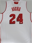 BRONSON KOENIG SIGNED CUSTOM REPLICA WI BADGERS WHITE JERSEY - JSA