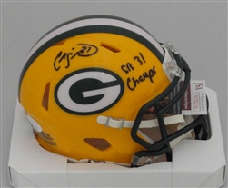 CRAIG NEWSOME SIGNED PACKERS SPEED MINI HELMET W/ SB 31 - JSA