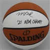 COACH MIKE BUDENHOLZER SIGNED FULL SIZE SPALDING WHITE PANEL BASKETBALL W/ NBA CHAMPS - JSA