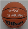 COACH MIKE BUDENHOLZER SIGNED FULL SIZE WILSON I/O REPLICA BASKETBALL W/ NBA CHAMPS - JSA