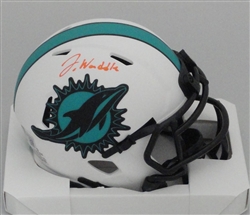 JAYLEN WADDLE SIGNED DOLPHINS LUNAR SPEED MINI HELMET - BAS