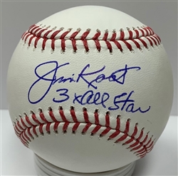 JIM KAAT SIGNED OFFICIAL MLB BASEBALL W/ 3 X ALL STAR - TWINS - JSA