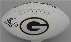 JORDY NELSON SIGNED WILSON WHITE PANEL PACKERS LOGO FOOTBALL - JSA