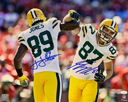 JORDY NELSON & JAMES JONES DUAL SIGNED 16X20 PACKERS PHOTO - JSA